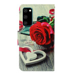 Housse Samsung Galaxy S20 Rose Romantique à Lanière