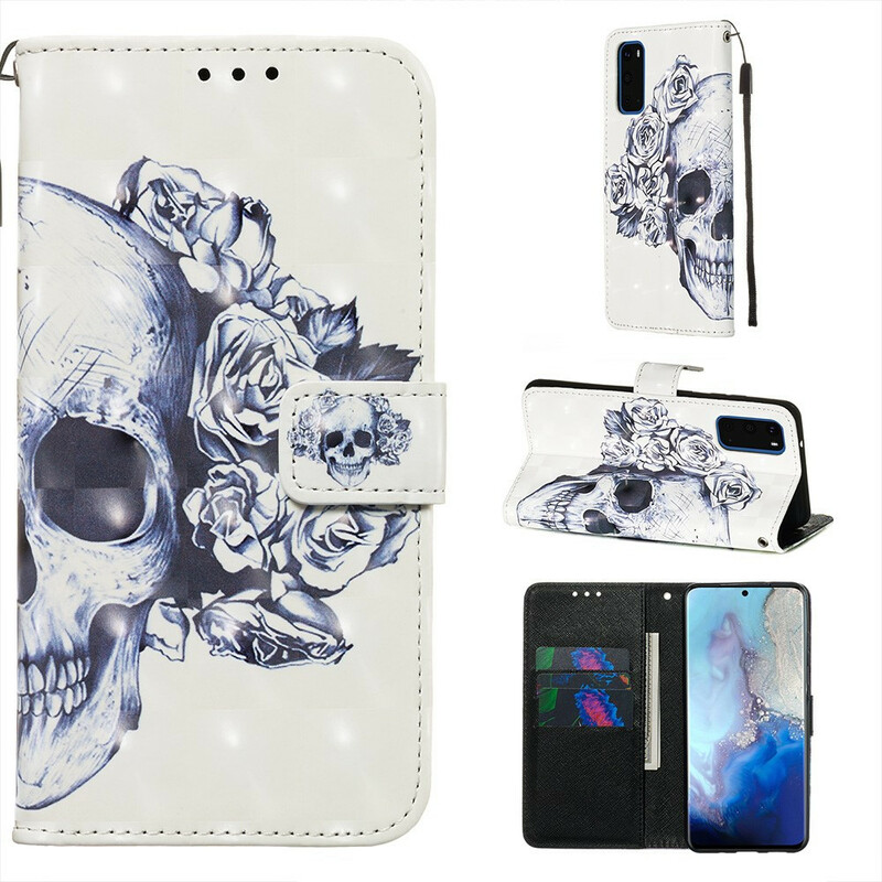 Housse Samsung Galaxy S20 Tête de Mort Fleurie Housse Samsung Galaxy S20 Tête de Mort Fleurie