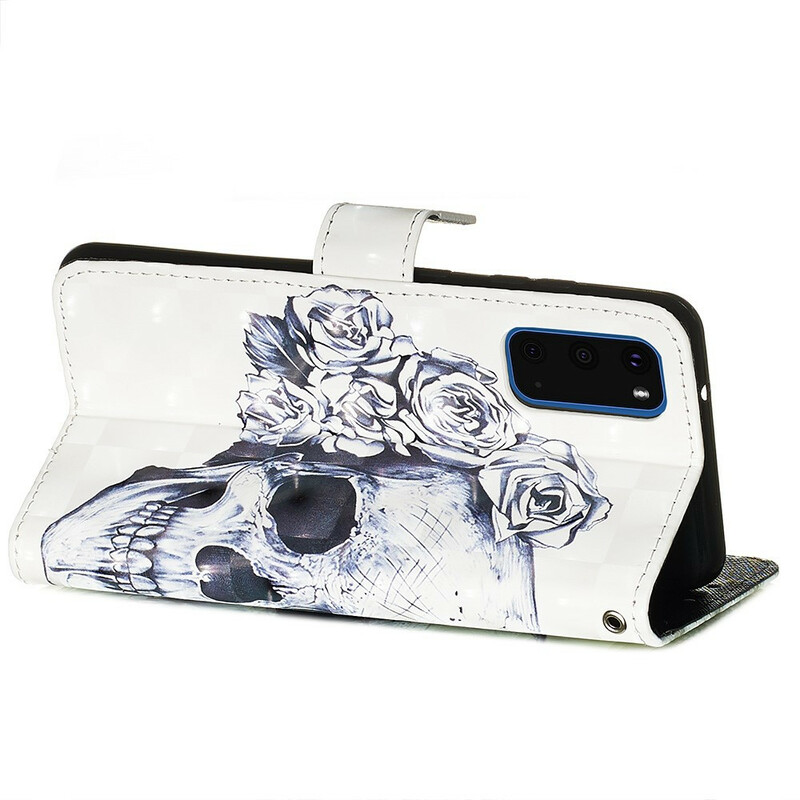 Housse Samsung Galaxy S20 Tête de Mort Fleurie Housse Samsung Galaxy S20 Tête de Mort Fleurie