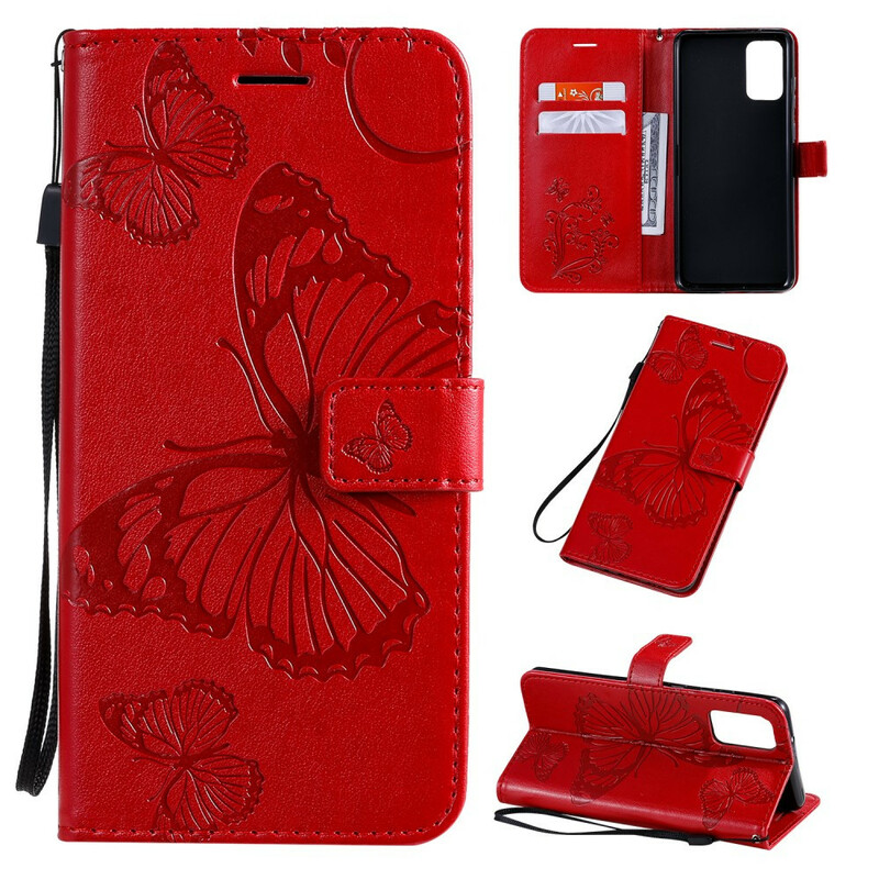 Housse Samsung Galaxy S20 Plus Papillons Géants à Lanière Housse Samsung Galaxy S20 Plus Papillons Géants à Lanière