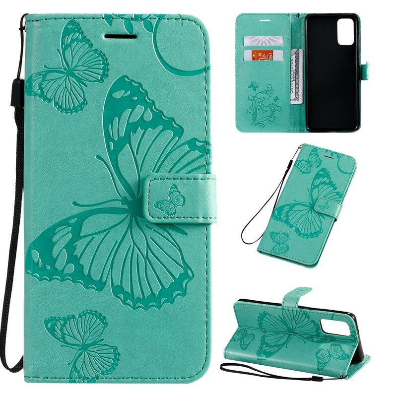 Housse Samsung Galaxy S20 Plus Papillons Géants à Lanière Housse Samsung Galaxy S20 Plus Papillons Géants à Lanière