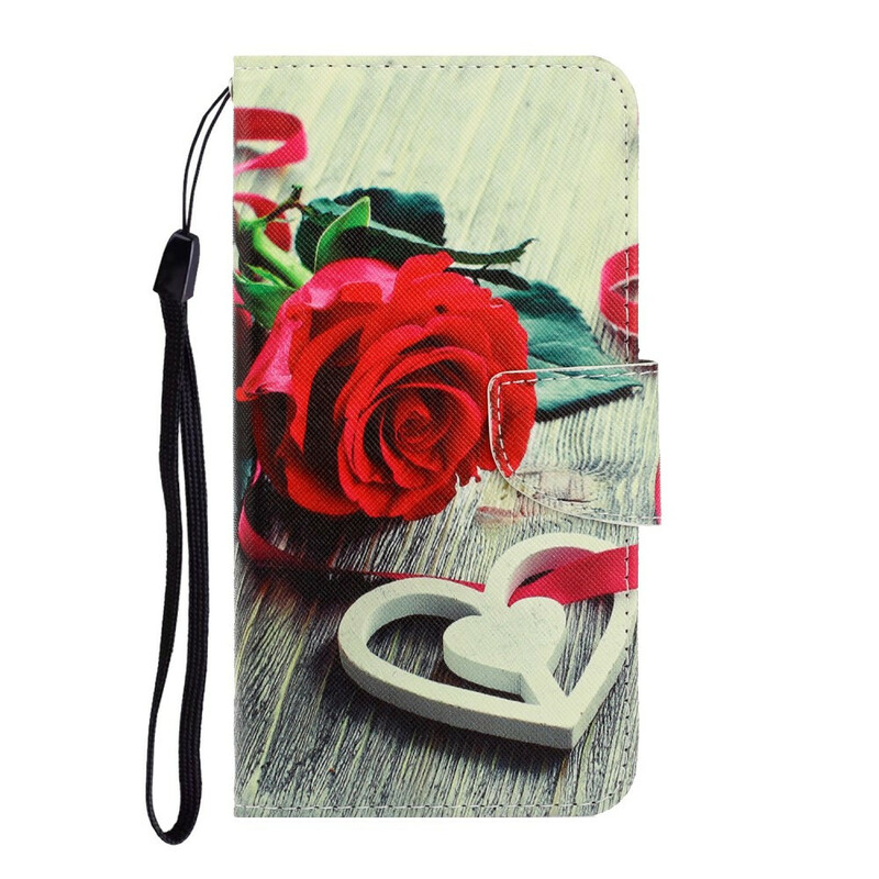Housse Samsung Galaxy S20 Plus Rose Romantique à Lanière