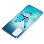 Coque Samsung Galaxy S20 Plus Papillon Bleu Fluorescente