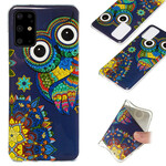 Coque Samsung Galaxy S20 Plus Hibou Mandala Fluorescente