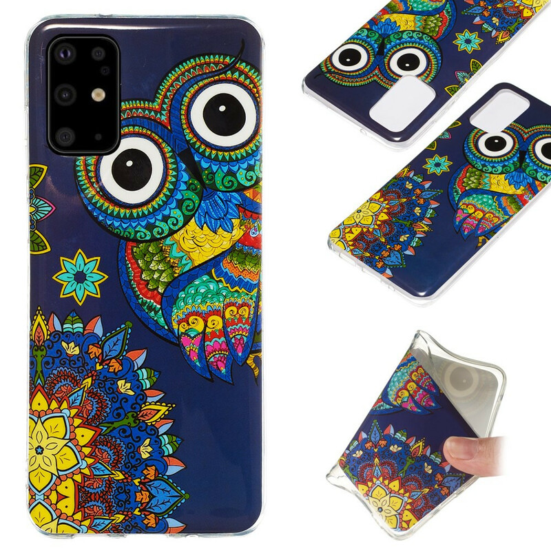 Coque Samsung Galaxy S20 Plus Hibou Mandala Fluorescente