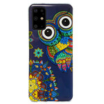 Coque Samsung Galaxy S20 Plus Hibou Mandala Fluorescente