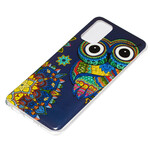 Coque Samsung Galaxy S20 Plus Hibou Mandala Fluorescente