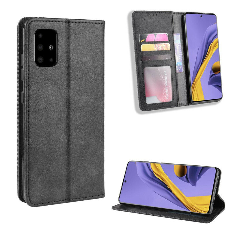 Flip Cover Samsung Galaxy A71 Effet Cuir Vintage Stylisé