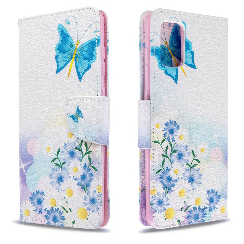 Housse Samsung Galaxy A71 Papillons et Fleurs Peints Housse Samsung Galaxy A71 Papillons et Fleurs Peints