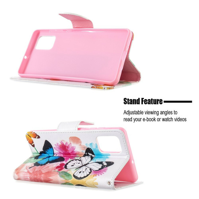 Housse Samsung Galaxy A71 Papillons et Fleurs Peints