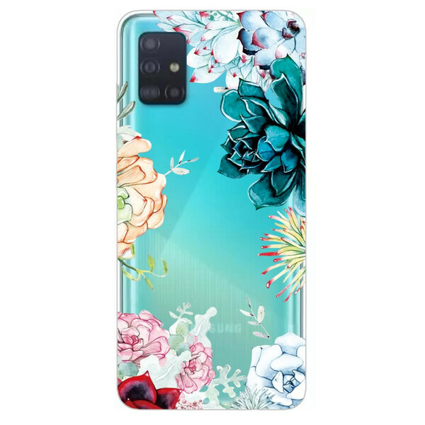 Coque Samsung Galaxy A71 Transparente Fleurs Aquarelle