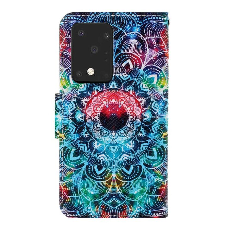 Housse Samsung Galaxy S20 Ultra Flashy Mandala à Lanière 