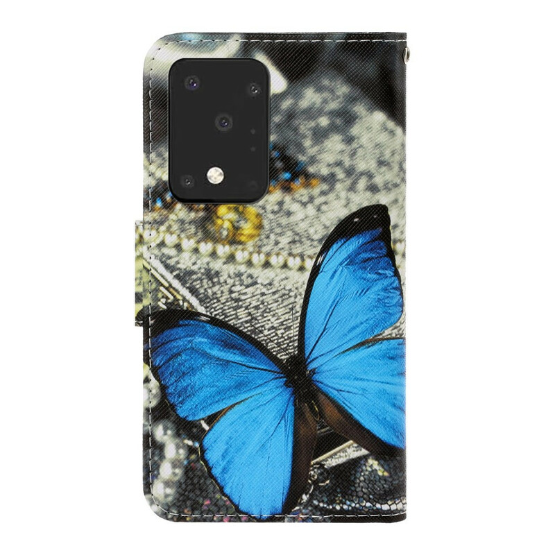 Housse Samsung Galaxy S20 Ultra Variations Papillons à Lanière Housse Samsung Galaxy S20 Ultra Variations Papillons à Lanière