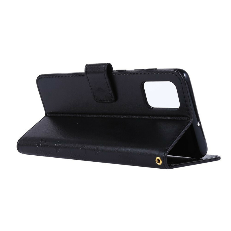Housse Samsug Galaxy A71 Discrétion Papillons à Lanière Housse Samsug Galaxy A71 Discrétion Papillons à Lanière