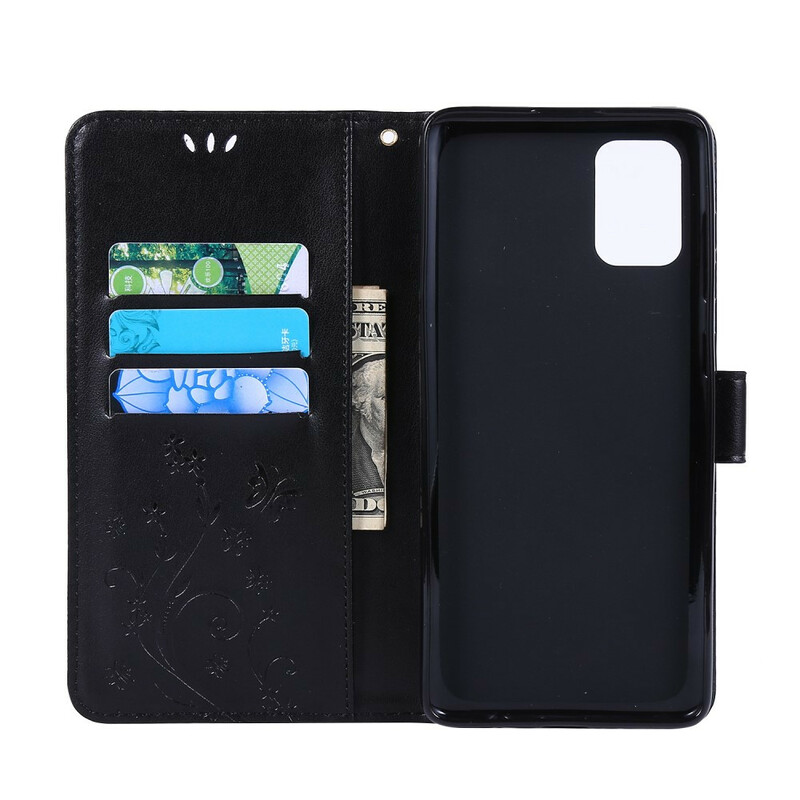 Housse Samsug Galaxy A71 Discrétion Papillons à Lanière Housse Samsug Galaxy A71 Discrétion Papillons à Lanière