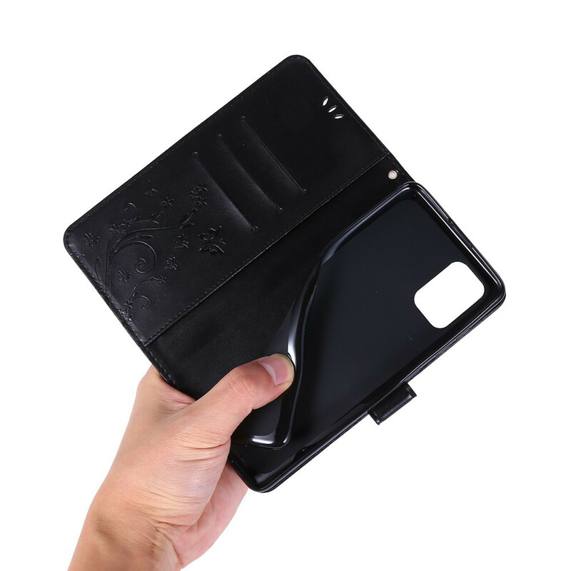 Housse Samsug Galaxy A71 Discrétion Papillons à Lanière Housse Samsug Galaxy A71 Discrétion Papillons à Lanière