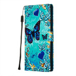Housse Samsung Galaxy A71 Papillons Dorés
