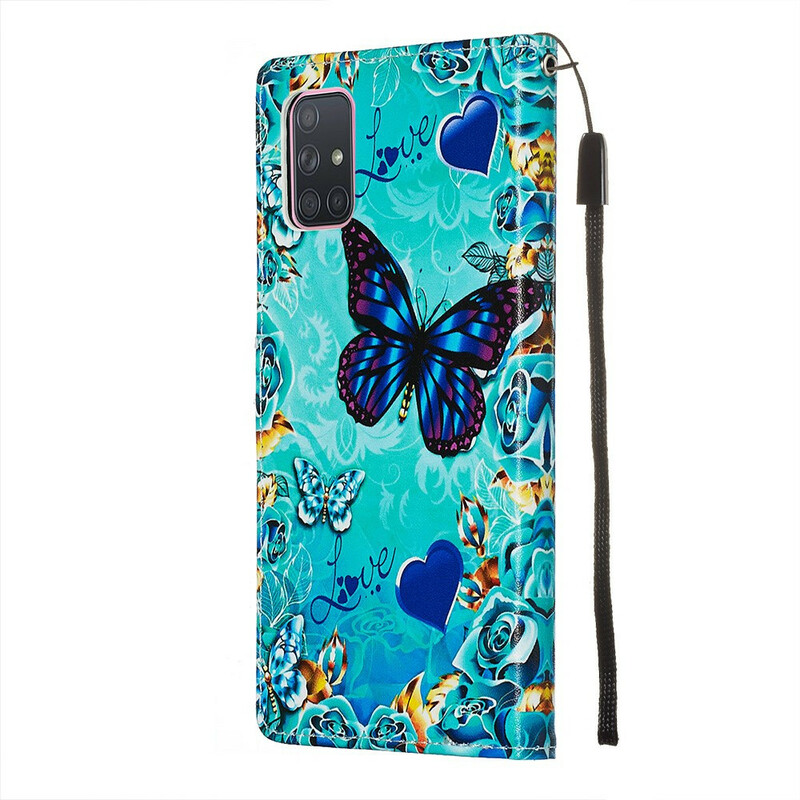Housse Samsung Galaxy A71 Papillons Dorés