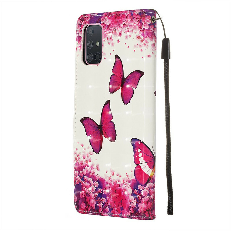 Housse Samsung Galaxy A71 Papillons Rouges