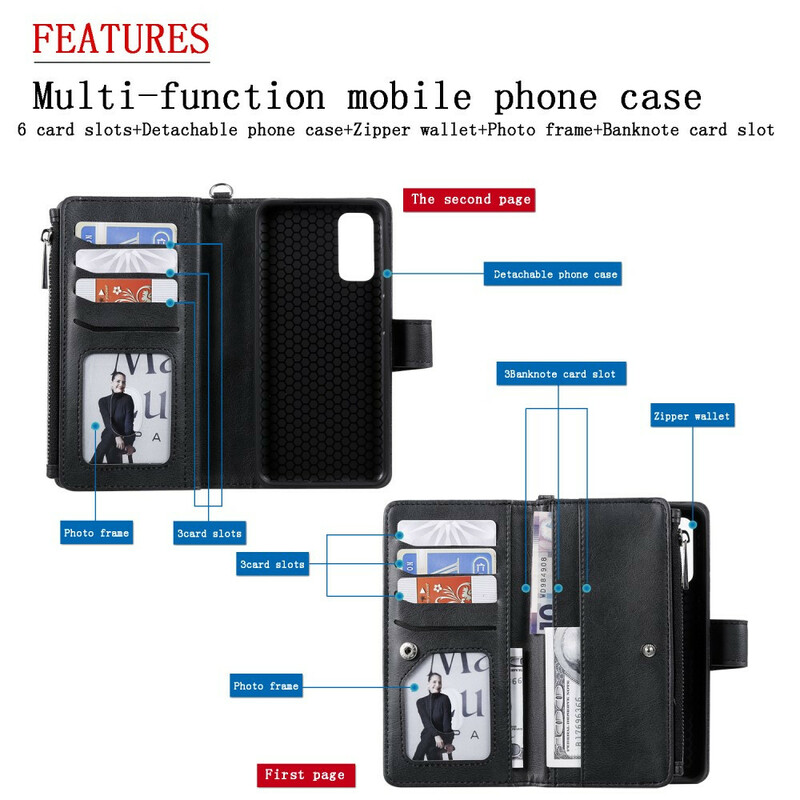Housse Samsung Galaxy S20 Coque Détachable Portefeuille Housse Samsung Galaxy S20 Coque Détachable Portefeuille