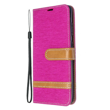 Housse Samsung Galaxy S20 Tissu et Effet Cuir à Lanière