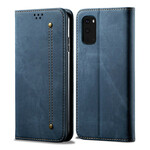 Flip Cover Samsung Galaxy S20 Tissu Jeans