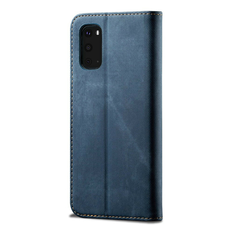 Flip Cover Samsung Galaxy S20 Tissu Jeans