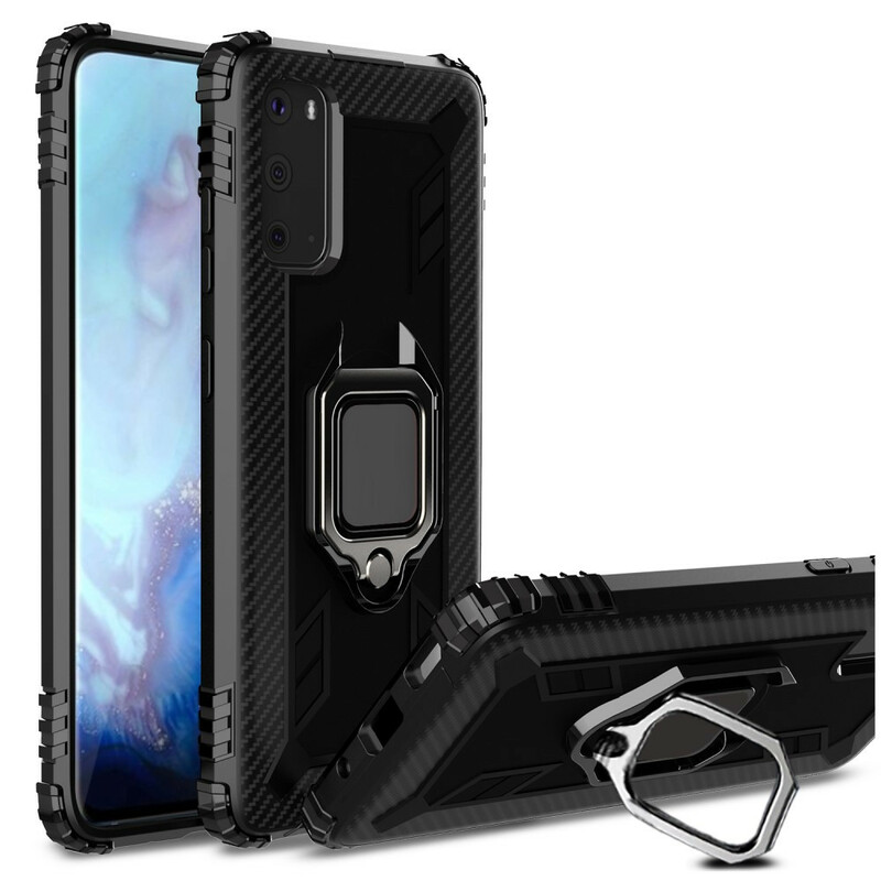 Coque Samsung Galaxy S20 Plus Ring et Fibre Carbone Coque Samsung Galaxy S20 Plus Ring et Fibre Carbone