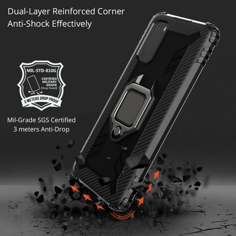 Coque Samsung Galaxy S20 Plus Ring et Fibre Carbone Coque Samsung Galaxy S20 Plus Ring et Fibre Carbone