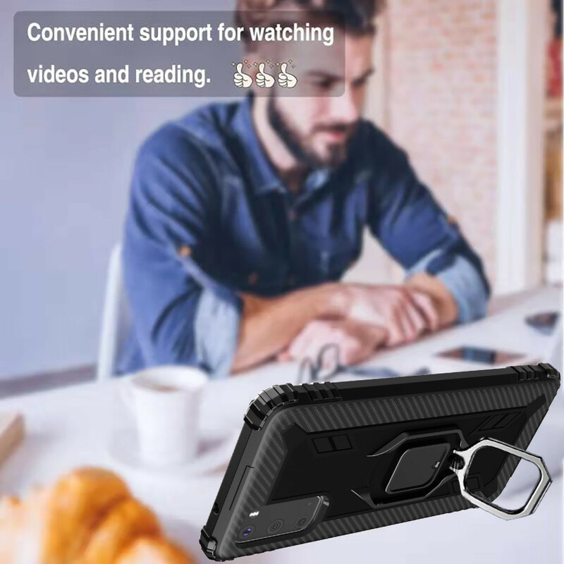 Coque Samsung Galaxy S20 Plus Ring et Fibre Carbone Coque Samsung Galaxy S20 Plus Ring et Fibre Carbone