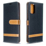Housse Samsung Galaxy S20 Plus Tissu et Effet Cuir à Lanière Housse Samsung Galaxy S20 Plus Tissu et Effet Cuir à Lanière