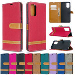 Housse Samsung Galaxy S20 Plus Tissu et Effet Cuir à Lanière Housse Samsung Galaxy S20 Plus Tissu et Effet Cuir à Lanière