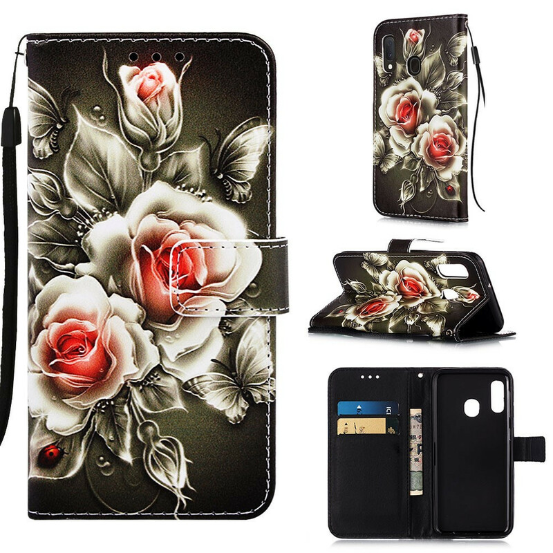 Housse Samsung Galaxy A10e Roses Dorées Housse Samsung Galaxy A10e Roses Dorées