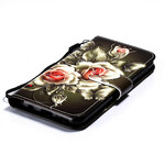 Housse Samsung Galaxy A10e Roses Dorées