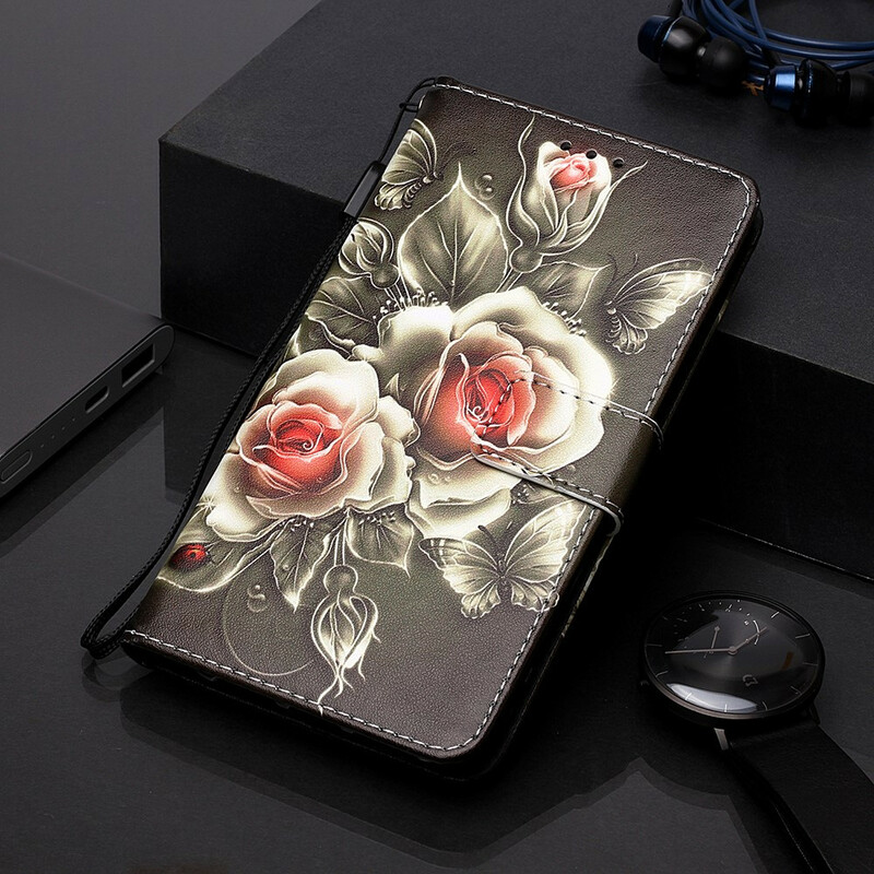 Housse Samsung Galaxy A10e Roses Dorées