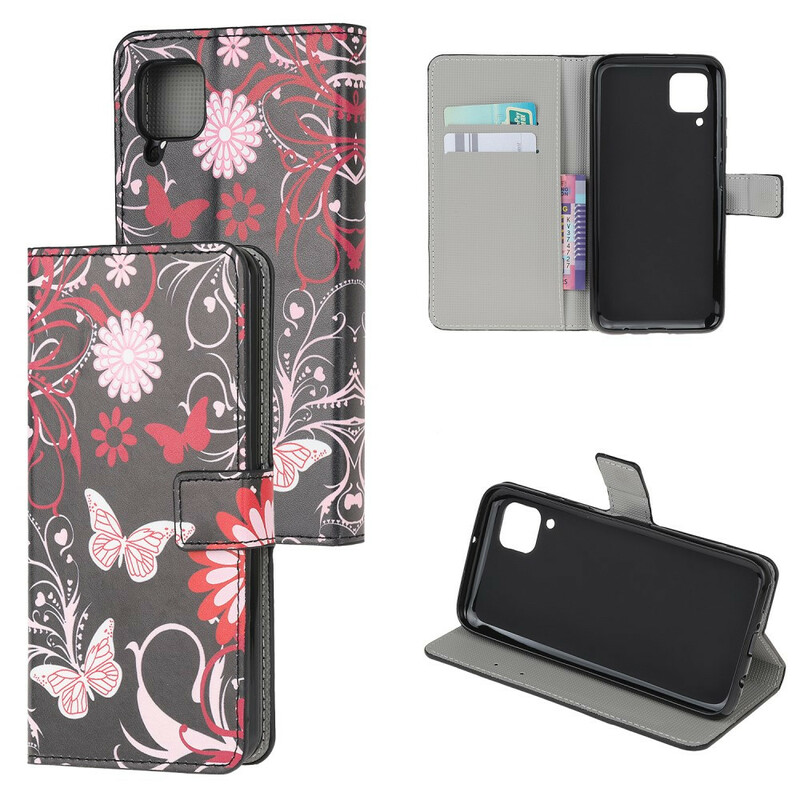 Housse Huawei P40 Lite Papillons et Fleurs