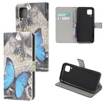 Housse Huawei P40 Lite Papillon Bleu Housse Huawei P40 Lite Papillon Bleu