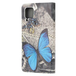 Housse Huawei P40 Lite Papillon Bleu Housse Huawei P40 Lite Papillon Bleu
