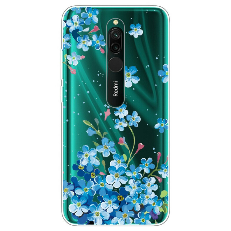 Coque Xiaomi Redmi 8 Bouquet de Fleurs Bleues