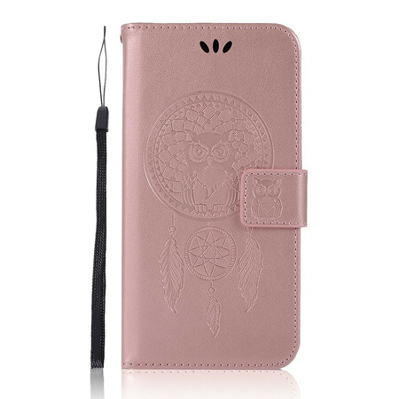 Housse Xiaomi Redmi 8 Effet Cuir Attrape Rêves Hibou