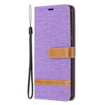 Housse Huawei P40 Pro Tissu et Effet Cuir à Lanière Housse Huawei P40 Pro Tissu et Effet Cuir à Lanière