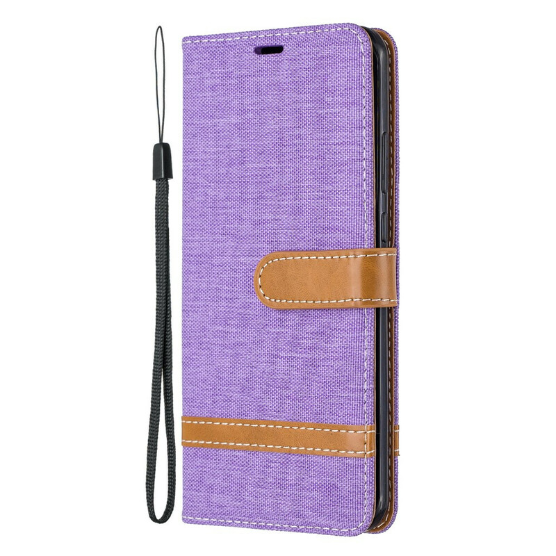 Housse Huawei P40 Pro Tissu et Effet Cuir à Lanière Housse Huawei P40 Pro Tissu et Effet Cuir à Lanière