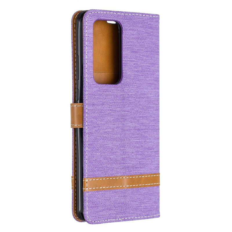 Housse Huawei P40 Pro Tissu et Effet Cuir à Lanière Housse Huawei P40 Pro Tissu et Effet Cuir à Lanière