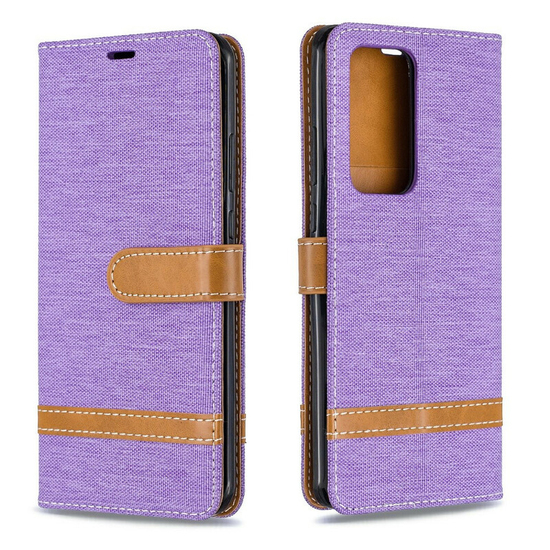 Housse Huawei P40 Pro Tissu et Effet Cuir à Lanière Housse Huawei P40 Pro Tissu et Effet Cuir à Lanière