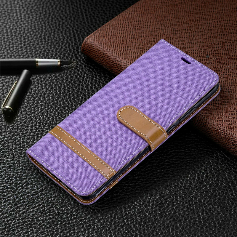 Housse Huawei P40 Pro Tissu et Effet Cuir à Lanière Housse Huawei P40 Pro Tissu et Effet Cuir à Lanière