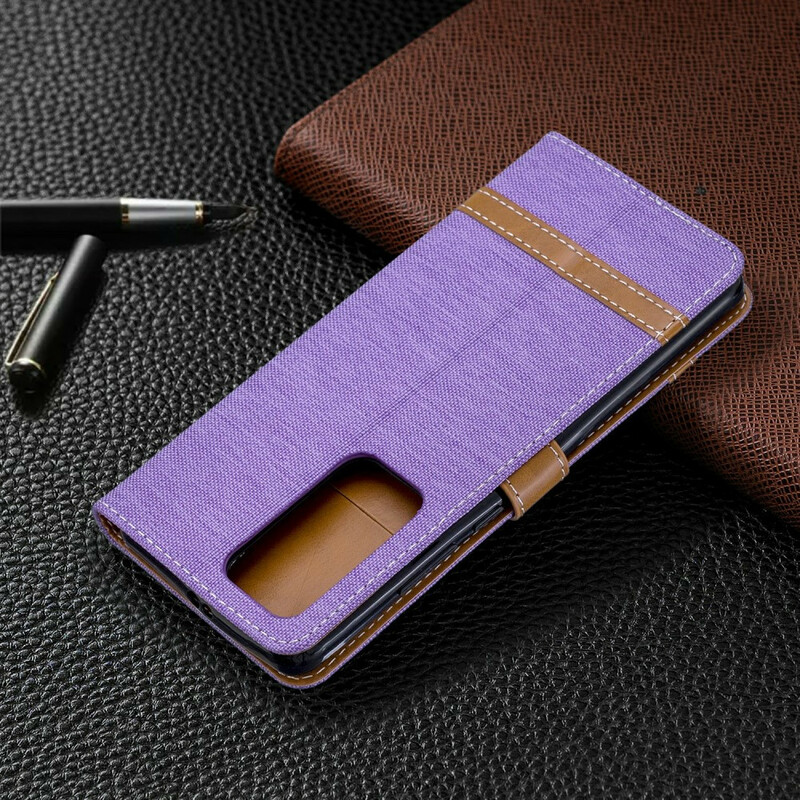 Housse Huawei P40 Pro Tissu et Effet Cuir à Lanière Housse Huawei P40 Pro Tissu et Effet Cuir à Lanière