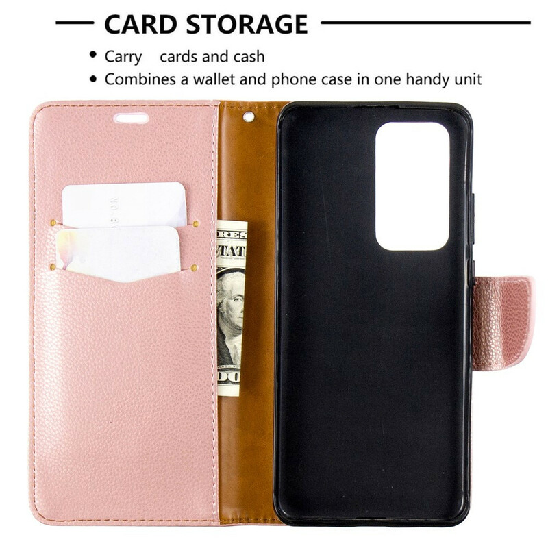 Housse Huawei P40 Pro Litchi Rabat Oblique Housse Huawei P40 Pro Litchi Rabat Oblique