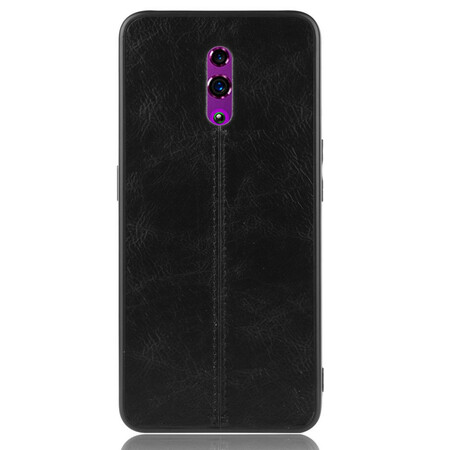 Coque Oppo Reno Style Cuir Coutures
