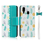Housse Samsung Galaxy A40 Fleurettes à Lanière Housse Samsung Galaxy A40 Fleurettes à Lanière