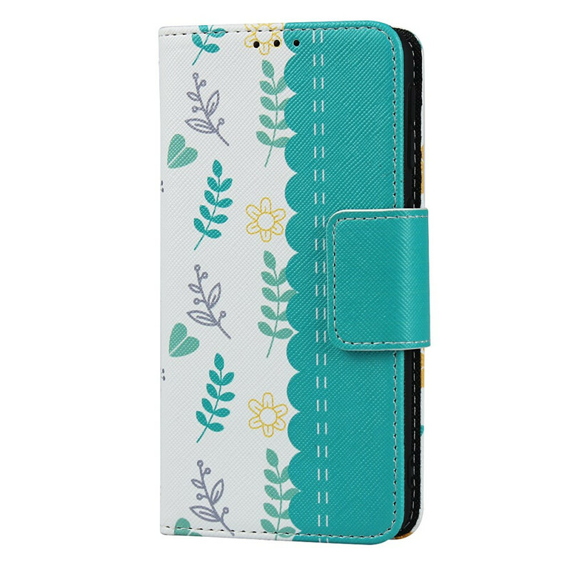 Housse Samsung Galaxy A40 Fleurettes à Lanière Housse Samsung Galaxy A40 Fleurettes à Lanière